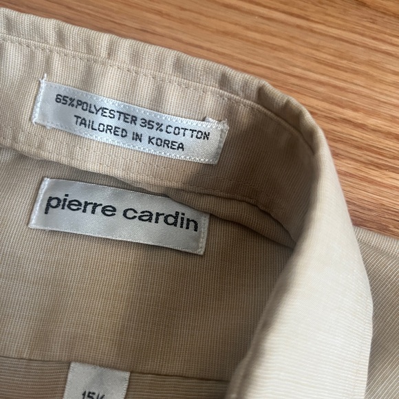 beige/tan pierre cardin button up - Picture 3 of 4
